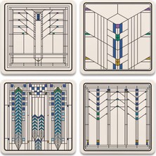 Belirtilmemiş Coasterstone Ennis House Pencere Bardak Altlığı Seti, Çok Renkli