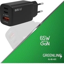 Belirtilmemiş 65W Gan Type-C + Usb-A Hizli Sarj Adaptörü