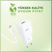 Belirtilmemiş T443E Strong 18W Şarj Aleti ve Type-C USB Kablo Set Qc 3.0A