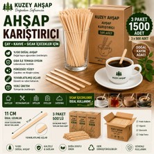 Sprout Kuzey Ahşap 11 cm Ahşap çay & kahve Karıştırıcı 3 Paket x 500  (1500 Adet)