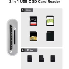 Belirtilmemiş NK1023 2'si 1 Arada Telefon ve Pad Için Type-C’den Sd Karta Otg Sd/tf Bellek Dönüştürücü Tak Çalıştır Kart Okuyucu