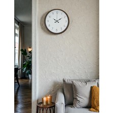 Nurton 36 cm Kahverengi Sade Dekoratif Duvar Saati
