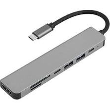 Belirtilmemiş Macbook Pro  Dell ile Uyumlu Type C To 4K HDMI + USB 3.0 + Sd/tf + Pd + Type-C, Taşınabilir 7in1 Adaptör