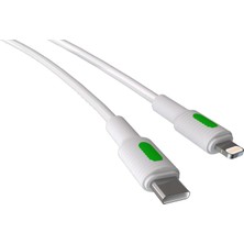 Belirtilmemiş Type C-Lightning Pd Hızlı Şarj Kablosu (Beyaz + Yeşil/beyaz Uç) (150 Cm)