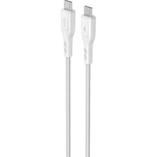Belirtilmemiş Knıt 60W Hızlı Şarj Destekli, Type-C To Type-C Şarj ve Data Aktarım Kablosu, 1 Metre, Beyaz