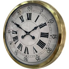 Nurton 60 cm Gold Metal Dekoratif Roma Rakamlı Duvar Saati