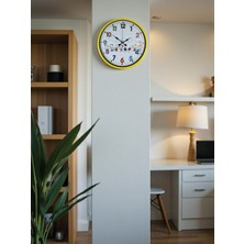 Nurton 36 cm Sarı Çocuk Odası Duvar Saati