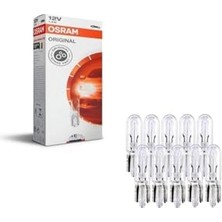 Esranın Dünyası Osram 12V T5 1.2W Dipsiz Gösterge Ampulü 10 Adet Orjinal 2721 10X
