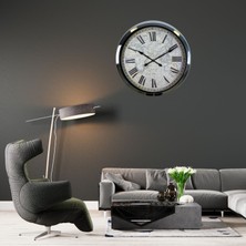 Nurton Silver Atlas 60 x 60 cm Metal Duvar Saati