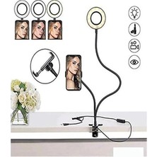 Belirtilmemiş LED Ring Light Youtuber Light Stüdyo Işığı Akrobat Selfie LED Masa Lambası 3 In 1 Set