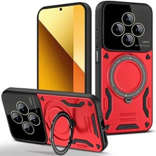 Nurton Mey Ithalat®   Redmi 14C Kılıf Joy Lens Standlı Kapak - Kırmızı