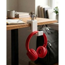 Belirtilmemiş Atalarstudio Kulaklık Standı Masa Kenarı Kıskaç Tutucu, Mini Figür Sergi Yüzeyli, 18-33MM Masa Uyumlu, Vidalı Sıkıştırma Sistemi, Oyun ve Ofis Masası Aksesuarı, 3D Baskı, Beyaz