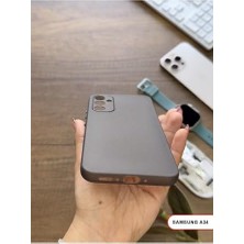 Belirtilmemiş Süper Ince Mat Ultra Thin Silikon Kılıf Buzlu Beyaz  Galaxy A34 ile Uyumlu