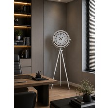 Nurton Klasik Rakamlı Beyaz Tripod Ayaklı Saat