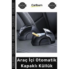 Carlburn Araba Isıya Dayanıklı Metal Iç Hazne Koku Önleyici Şık Pratik Sabit Araç Içi Otomatik Kapaklı Küllük
