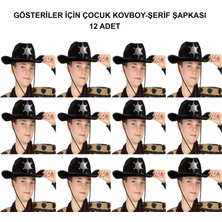 Nurton Mey Ithalat® Kovboy Şerif Şapkası Siyah 12 Adet - Kostüm, Parti ve Gösteri Şapkası
