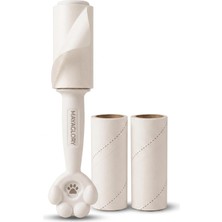 Belirtilmemiş Tüy Toplayıcı Rulo Seti, Beyaz Renk, Patili Ergonomik Sap, 2 Yedek Rulo Hediyeli (Toplam 90 Yaprak), Kedi ve Köpek Tüyü, Kıyafet, Koltuk ve Araç Içi Temizleyici
