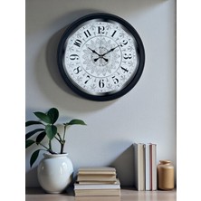 Nurton Şaheser Tasarım Zarif Desenli 40 cm Metal Duvar Saati