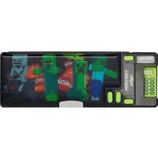 Smiggle Minecraft Pop-Out Kalemlik – Çok Bölmeli Lisanslı Okul Kalem Kutusu / Yeşil