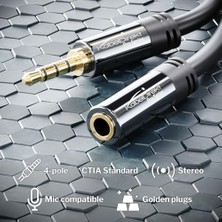 Belirtilmemiş – Kırılmaz Metal Gövdeli Kulaklık Uzatma Kablosu – 2m (Uzatma, Oyun Kulaklıkları Veya Mikrofonlu Kulaklıklar Için Idealdir, Trrs 4 Pinli, 3,5mm Fişten Sokete)