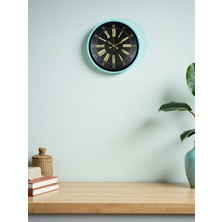 Nurton 36 cm Turkuaz Dekoratif Duvar Saati