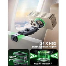 Belirtilmemiş Magsafe Cep Telefonu Tutucu, Uçak, All-In-1 Seyahat Cihazı, 360° Dönebilir, Uzatılabilir Selfie Çubuğu, Tripod ve Uzaktan Kumandalı, Cep Telefonu Standı, Iphone, , Android Akıllı