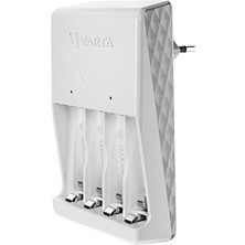 Belirtilmemiş Akü Şarj Cihazı, 4 x Aa 2100 Mah Dahil, Şarj Edilebilir Piller Için Pil Şarj Cihazı, Aynı Anda 2 Veya 4 Aa/aaa Şarj Eder, Tak Şarj Cihazı, Beyaz