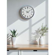 Nurton 36 cm Beyaz Roman Rakamlı Duvar Saati