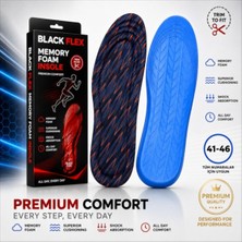Black Flex Perfect Fit Ark Destekli Gri Oranj Erkek Memory Foam Darbe Emici Hafızalı Iç Tabanlık 41-46 Numaraya Göre Kolay Kesilebilir