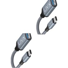 Belirtilmemiş USB 3.0 To Type-C Çevirici Dönüştürücü 60W Hızlı Şarj Desteği 15 cm Kablolu Otg Adaptör   Xiaomi Macbook ile Uyumlu Gri Ottca-01 Ikili Paket