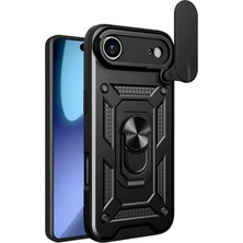 Nurton Mey Ithalat®   iPhone 17 Air Pars Lens Yüzüklü Silikon - Siyah