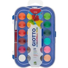 Artlantis 24 Renk Sulu Boya 30MM 1 Paket Giotto 24 Lü Suluboya Fırça Hediyeli Canlı Renkler Acquerelli Kaliteli Yıkanabilir
