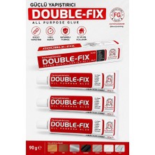 Artlantis Sıvı Yapıştırıcı 90 gr Tüp Double-Fix Çok Amaçlı Kuvvetli Yapıştırıcı 3 Adet Okul Büro Yapıştırıcısı Kağıt Karton