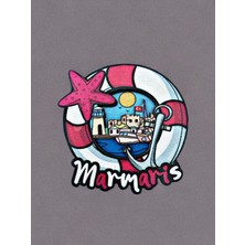 Mundy Marmaris Temalı Magnet Ahşap Lazer Kesim 3 Boyutlu Buzdolabı Süsü