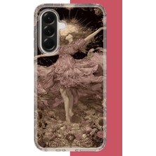 Aksesuarist Samsung Galaxy A16 Uyumlu Pembe Elbiseli Kadın Baskılı Silikon Kılıf