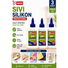 Artlantis Sıvı Silikon Yapıştırıcı 100 ml 3 Adet Mikro Silikon Yapıştırıcı Sıvı 100 gr Plastik Cam Mermer Kağıt Karton Tahta Köpük