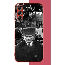 Aksesuarist Samsung Galaxy A14 Uyumlu Atatürk Kolaj 2.jpeg Baskılı Silikon Kılıf