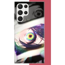 Aksesuarist Samsung Galaxy S22 Ultra Uyumlu Anime Göz Baskılı Silikon Kılıf