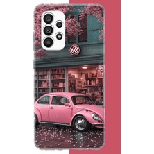 Aksesuarist Samsung Galaxy A23 Uyumlu Pembe Vos Vos Baskılı Silikon Kılıf