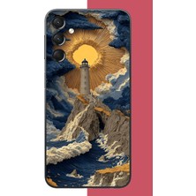 Aksesuarist Samsung Galaxy A24 Uyumlu Mavi Bulutlu Deniz Feneri Baskılı Silikon Kılıf