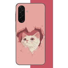 Aksesuarist Samsung Galaxy A26 Uyumlu Boşluktaki Kedi Baskılı Silikon Kılıf