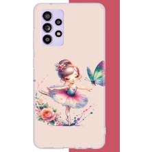 Aksesuarist Samsung Galaxy A52-A52S Uyumlu Minik Balerin1 Baskılı Silikon Kılıf