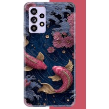 Aksesuarist Samsung Galaxy A52-A52S Uyumlu Kırmızı Balıklar Baskılı Silikon Kılıf