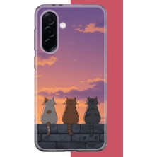 Aksesuarist Samsung Galaxy A36 Uyumlu Duvardaki Kediler Baskılı Silikon Kılıf