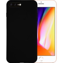 Caseart Apple iPhone 8 Plus ile Uyumlu Kılıf Premium Siyah Ince Kamera Korumalı Silikon Kapak