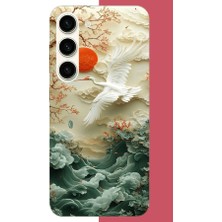 Aksesuarist Samsung Galaxy S23 Uyumlu Uçan Leylek Baskılı Silikon Kılıf