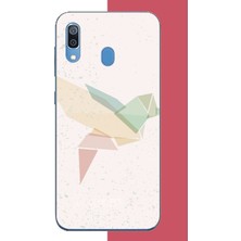 Aksesuarist Samsung Galaxy A20-A30 Uyumlu Origami Kuş Baskılı Silikon Kılıf