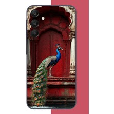 Aksesuarist Samsung Galaxy A25 Uyumlu Su Kenarındaki Tavus Kuşu Baskılı Silikon Kılıf