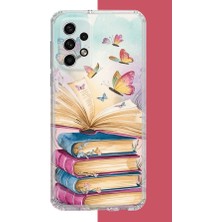 Aksesuarist Samsung Galaxy A32 Uyumlu Kelebekli Kitaplar Baskılı Silikon Kılıf