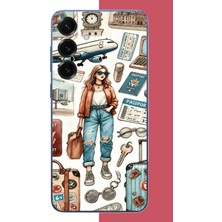 Aksesuarist Samsung Galaxy S25 Plus Uyumlu Vintage-Travel Baskılı Silikon Kılıf